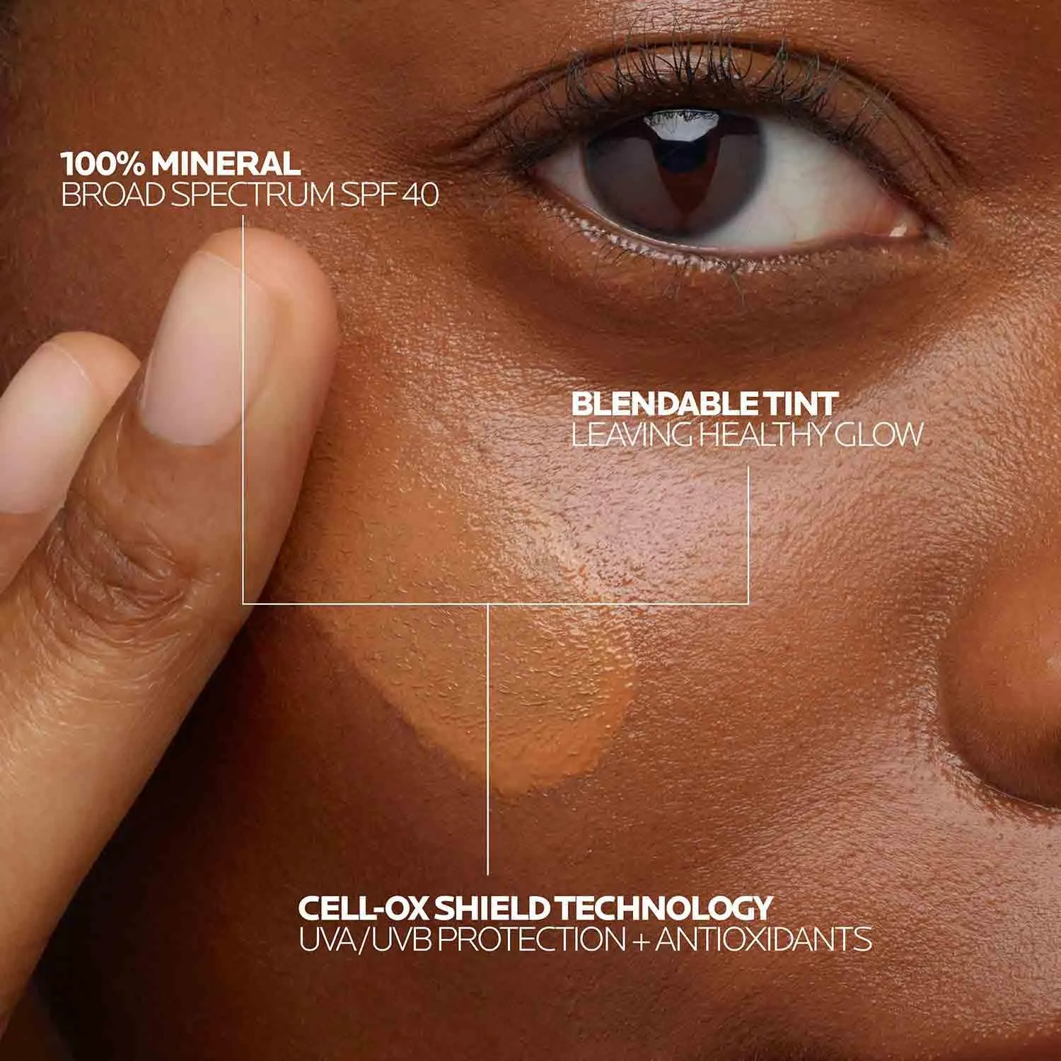 La Roche-Posay Anthelios Tinted Sunscreen SPF 40 , Broad Spectrum SPF   Antioxidants, Titanium Dioxide & Zinc Oxide Sunscreen, 4 Flexible Shades With No White Cast, Oil Free & Oxybenzone Free