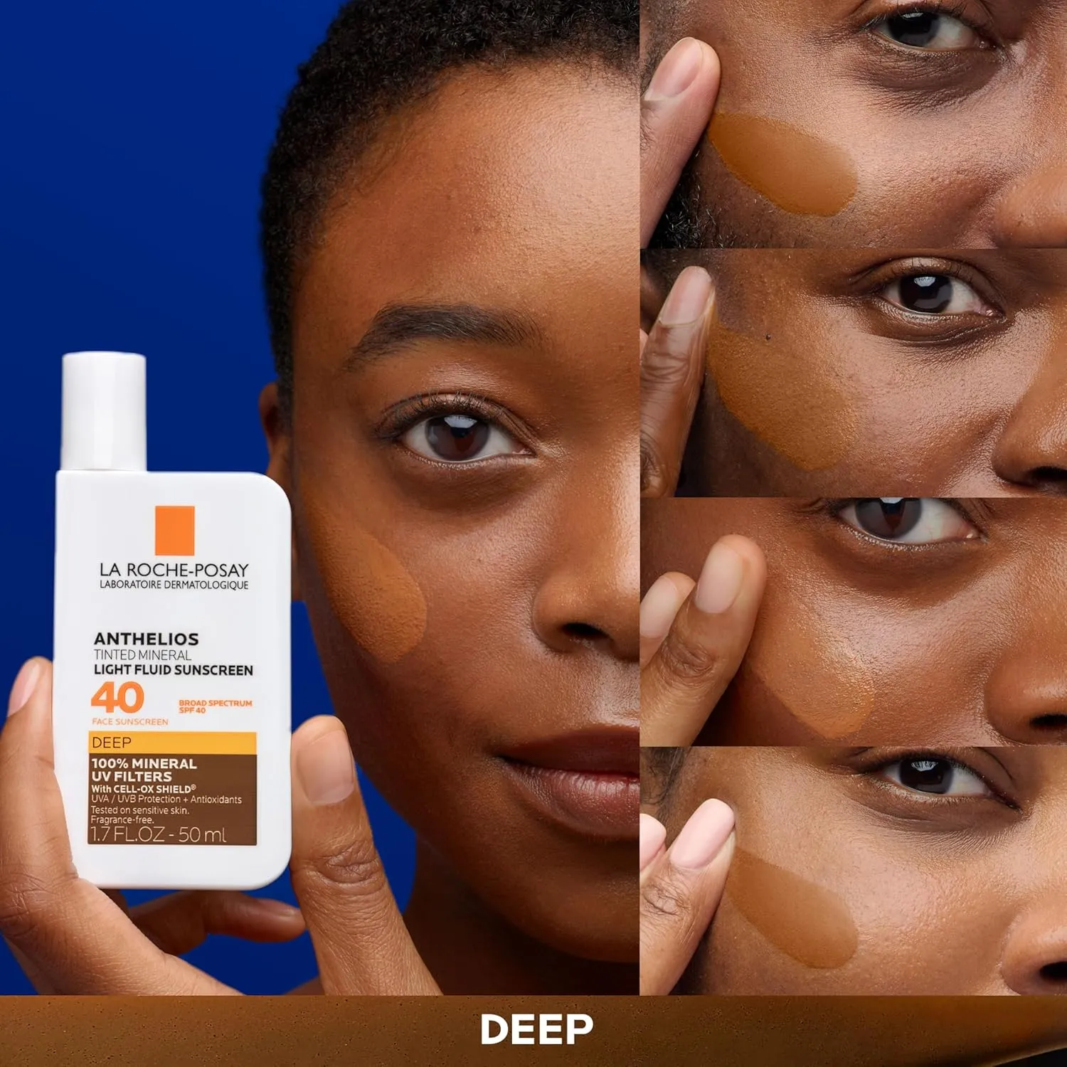 La Roche-Posay Anthelios Tinted Sunscreen SPF 40 , Broad Spectrum SPF   Antioxidants, Titanium Dioxide & Zinc Oxide Sunscreen, 4 Flexible Shades With No White Cast, Oil Free & Oxybenzone Free