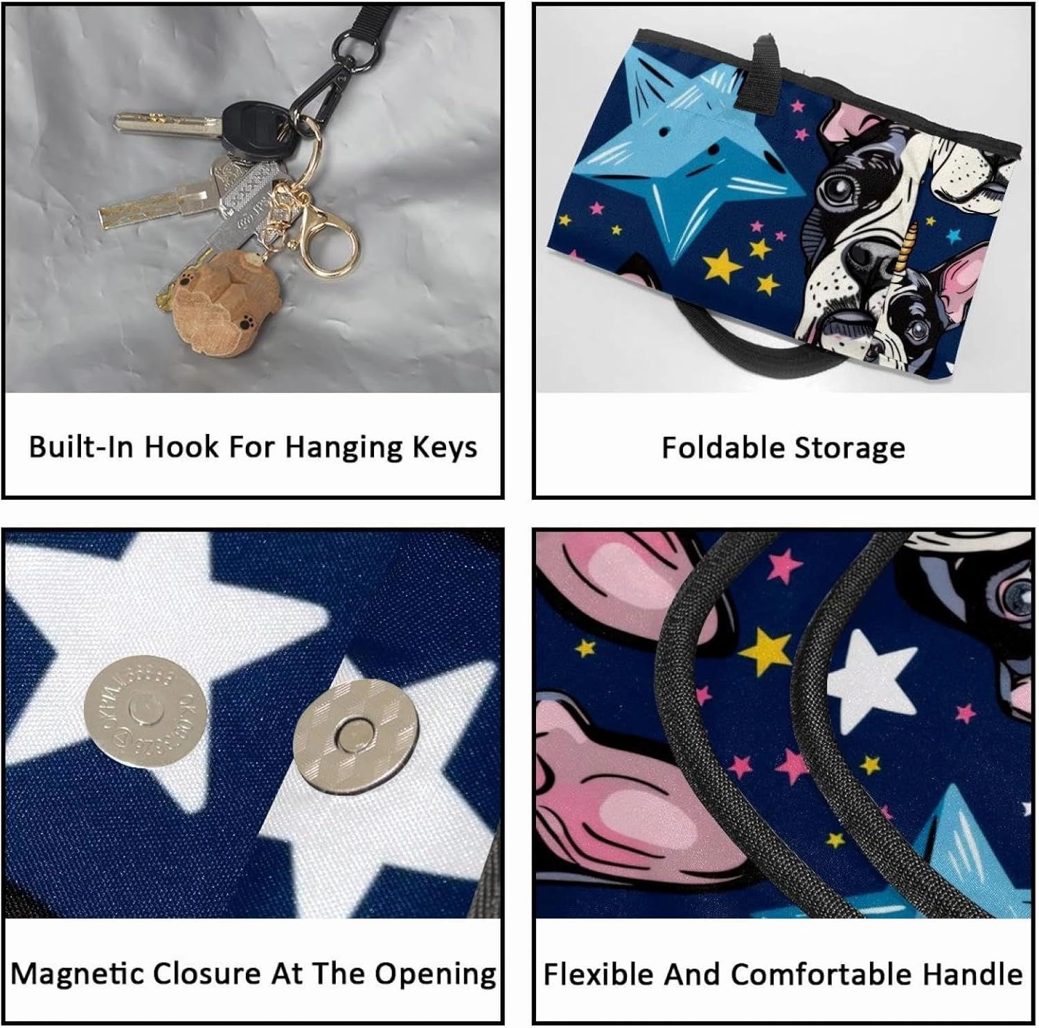 Large Beach Bag for Women, Butterfly and Unicorn Pattern Travel Tote with Pockets Waterproof Shoulder Handbag