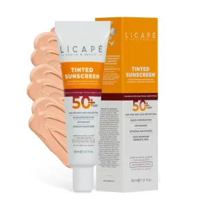 LICAPE® Tinted Sunscreen SPF 50 – High Protection Sunscreen for Face, Lightweight Skin Care with Natural Coverage