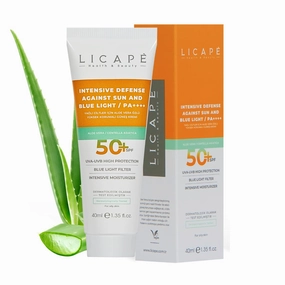 LICAPE® Sunscreen for Face SPF 50 , Aloe Vera Infused, Lightweight Skincare for Oily Skin, 40ml