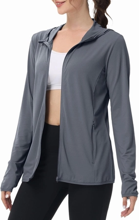 Light Jackets for Women Sun Protection Hiking Fishing Jacket UPF 50  Summer Beach Hoodies Zip Up Running Clothing