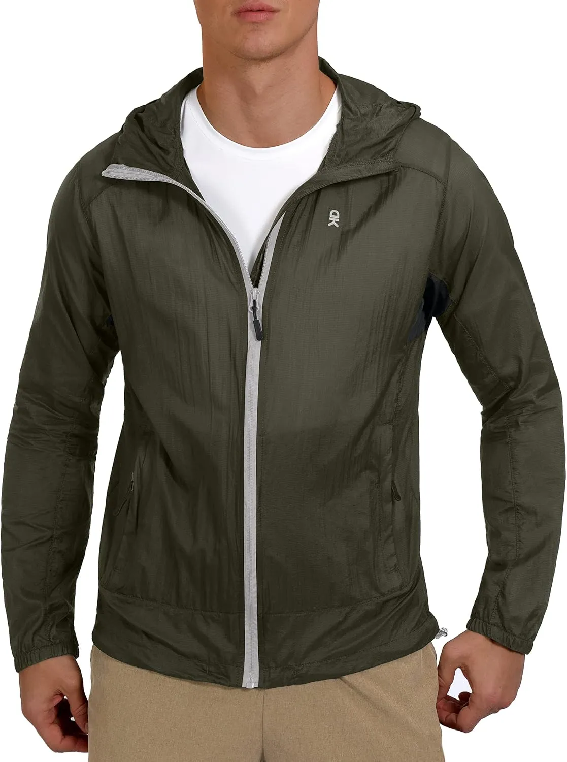 Little Donkey Andy Men’s Upgraded 50 Sun Protection Jacket Packable Waterproof Lightweight Full Zip Hoodie for Running Travel Outdoors Olive Night XL
