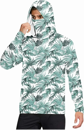 Long Sleeve Sun Shirt Men Camo UPF 50  UV Protection Hoodie with Hood Mask Rash Guard Lightweight Outdoor Fishing Top
