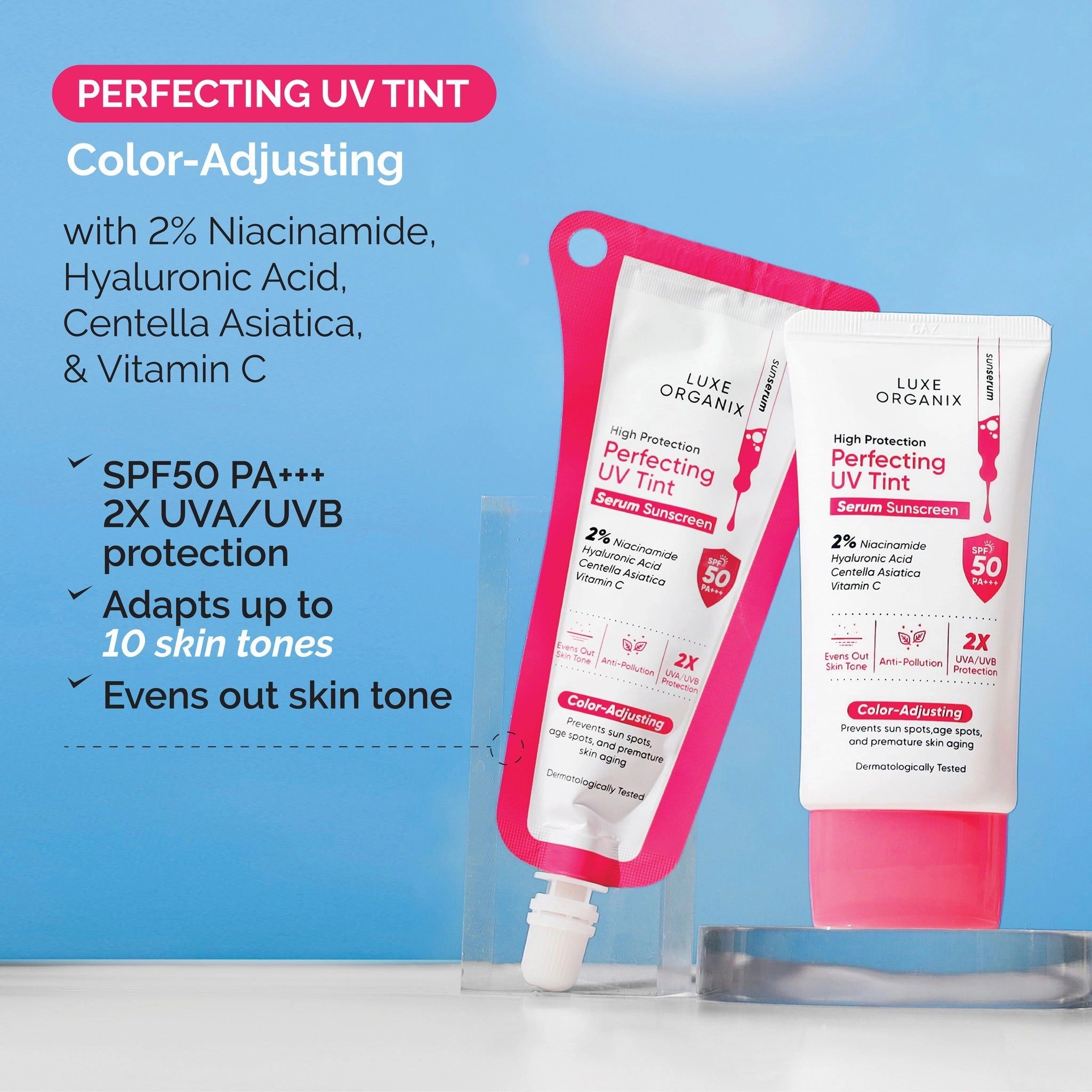 Luxe Organix High Protection Perfecting UV Tint Serum Sunscreen SPF 50 PA     40g