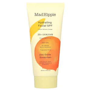 Mad Hippie Hydrating Facial SPF 25 , Zinc Oxide Sunscreen, Reef-Safe Face Cream, Fragrance-Free, 2 Oz