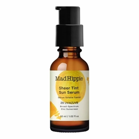 Mad Hippie Sheer Tint (Light/Medium) SPF 29  Sun Serum, Vitamin C & Hyaluronic Acid, Zinc Oxide Sunscreen, Reef-Safe, 1.02 Oz