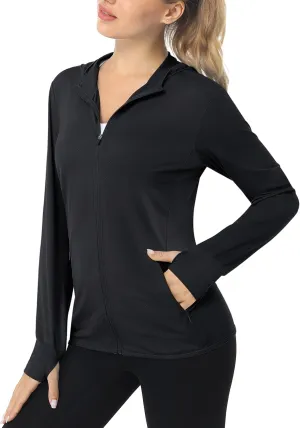 MAGCOMSEN Women's UPF 50  Sun Protection Jacket Long Sleeve Zip Up Cooling Lightweight Hoodie Hiking Shirt