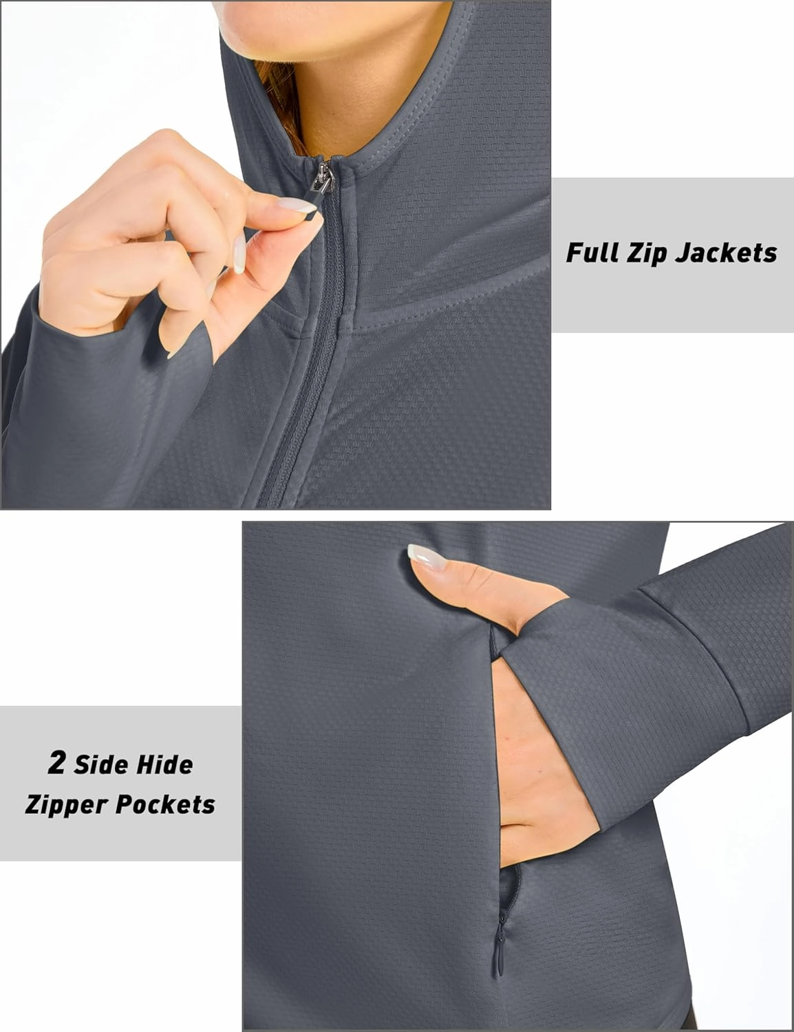 MAGCOMSEN Women's UPF 50  Sun Protection Jacket Long Sleeve Zip Up Cooling Lightweight Hoodie Hiking Shirt