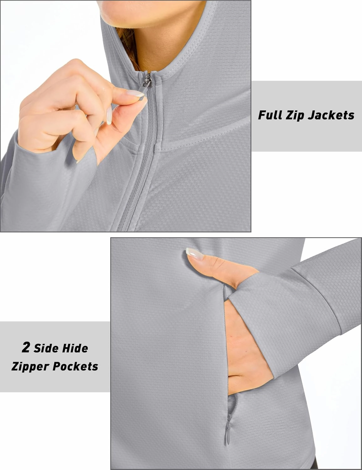 MAGCOMSEN Women's UPF 50  Sun Protection Jacket Long Sleeve Zip Up Cooling Lightweight Hoodie Hiking Shirt