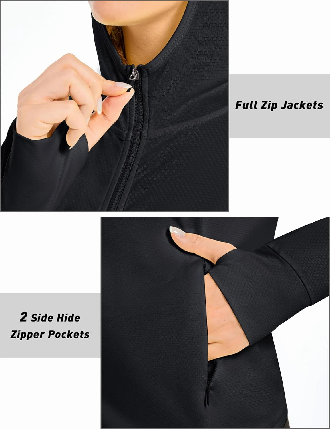 MAGCOMSEN Women's UPF 50  Sun Protection Jacket Long Sleeve Zip Up Cooling Lightweight Hoodie Hiking Shirt