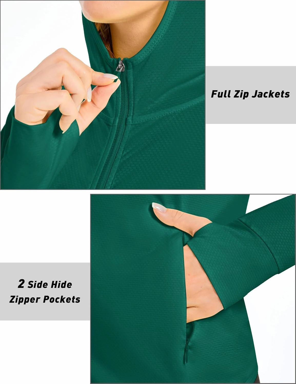 MAGCOMSEN Women's UPF 50  Sun Protection Jacket Long Sleeve Zip Up Cooling Lightweight Hoodie Hiking Shirt