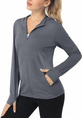 MAGCOMSEN Women's UPF 50  Sun Protection Jacket Long Sleeve Zip Up Cooling Lightweight Hoodie Hiking Shirt