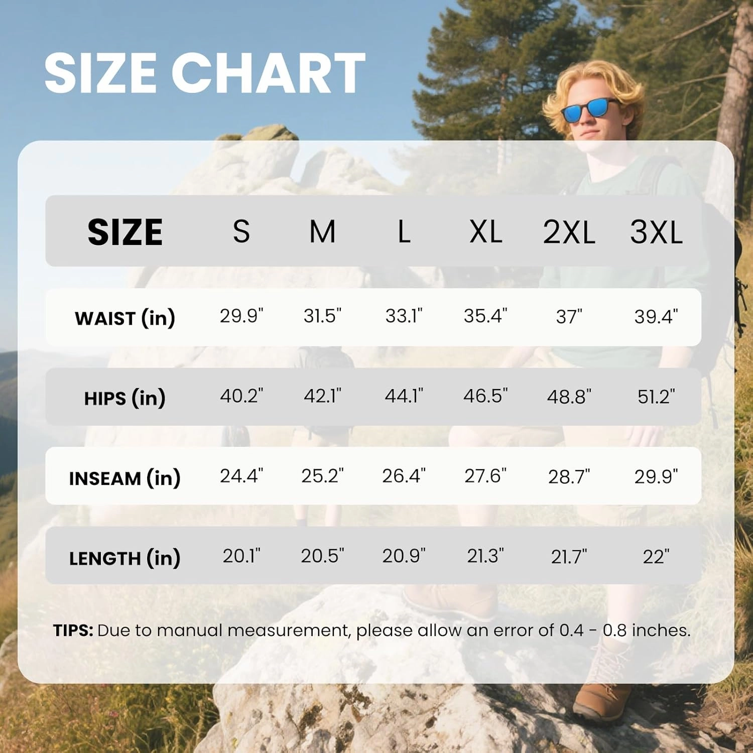 Men's Hiking Cargo Shorts Lightweight Quick-Dry Work Shorts with Zipper Pockets Summer Golf Casual Outdoor Shorts