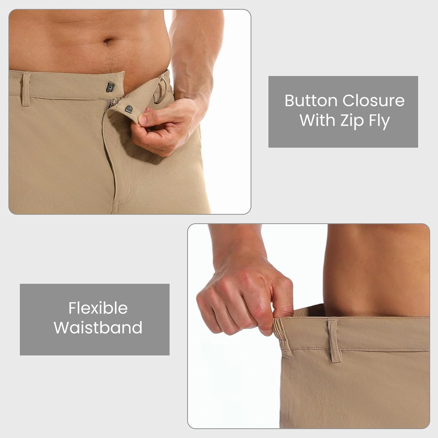 Men's Hiking Cargo Shorts Lightweight Quick-Dry Work Shorts with Zipper Pockets Summer Golf Casual Outdoor Shorts