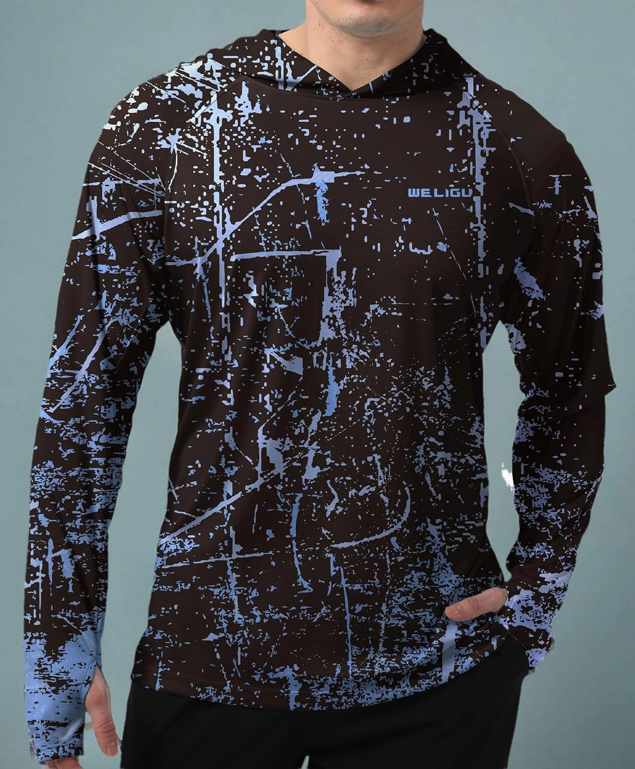 Men's UPF 50  Sun Protection Hoodie Shirt Long Sleeve SPF Fishing Outdoor UV Hiking Lightweight Shirts