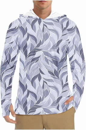 Men's UPF 50  Sun Protection Hoodies UV SPF Long Sleeve Sun Shirts Rash Guard Swim Workout Running Fishing Beach Tops
