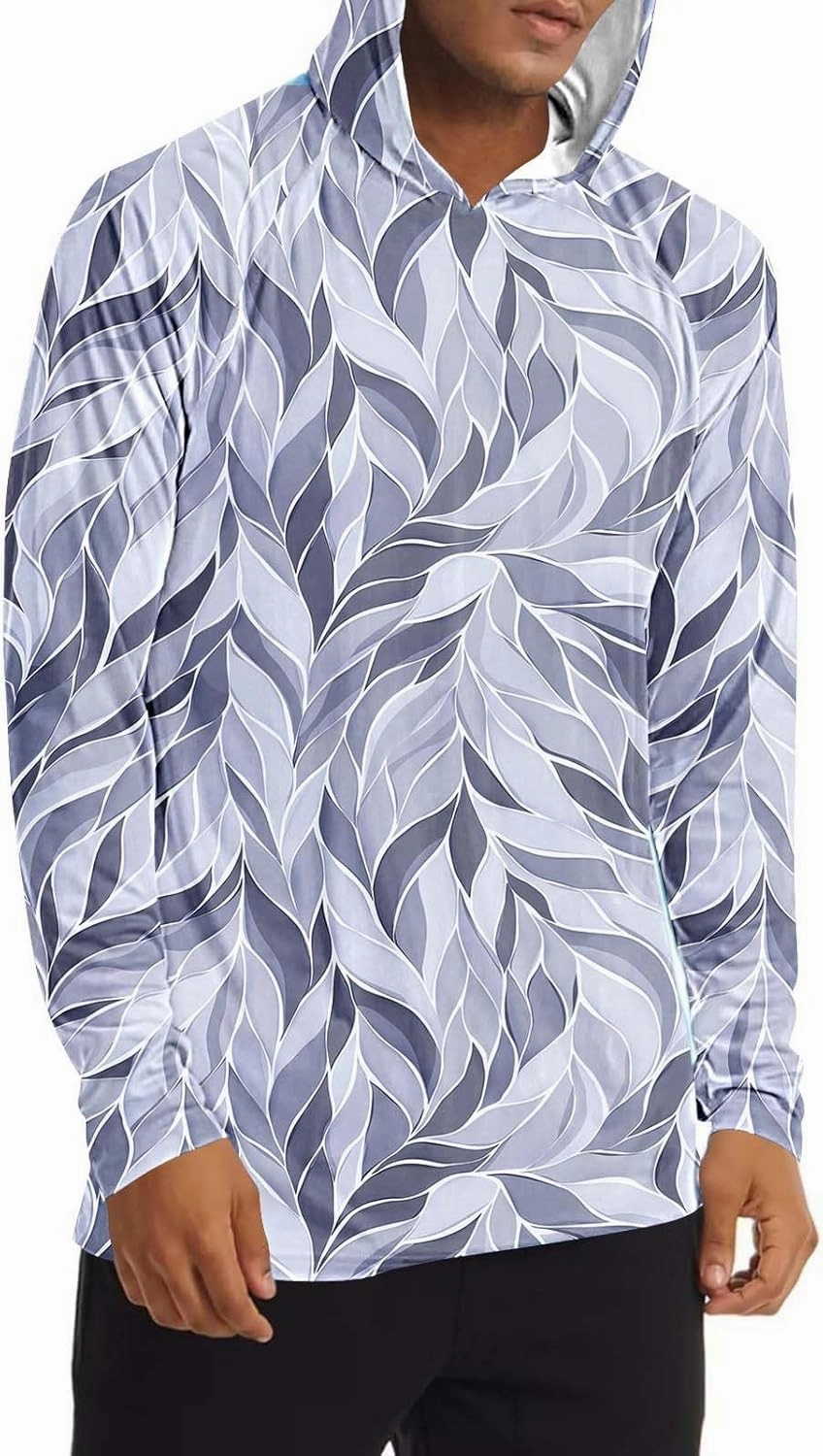 Men's UPF 50  Sun Protection Hoodies UV SPF Long Sleeve Sun Shirts Rash Guard Swim Workout Running Fishing Beach Tops