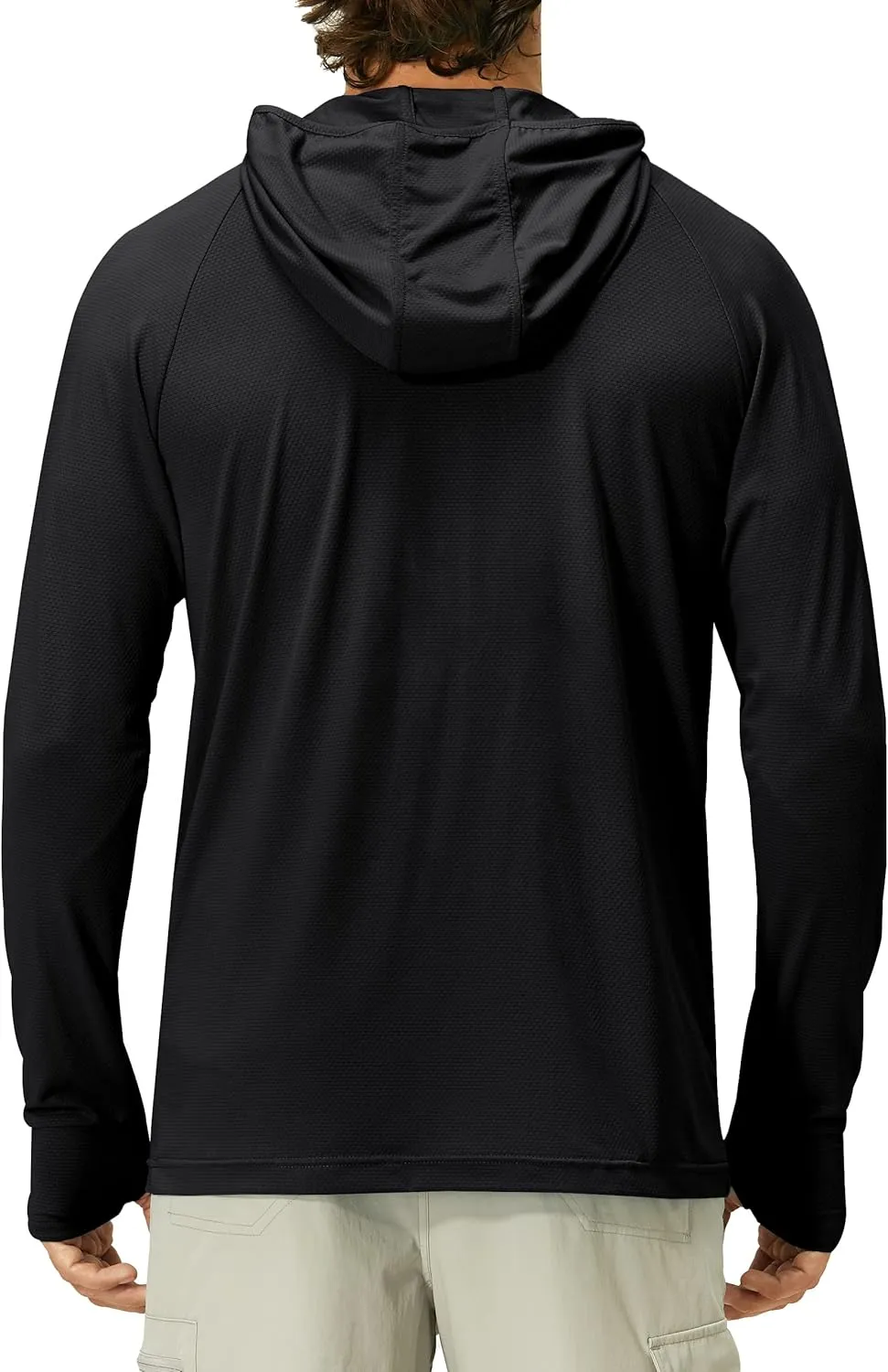 Mens UPF 50  Long Sleeve Sun Protection Hoodie Swim Shirts Rash Guard for Men UV Protection Fishing Clothing SPF Shirts