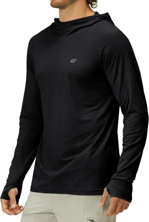 Mens UPF 50  Long Sleeve Sun Protection Hoodie Swim Shirts Rash Guard for Men UV Protection Fishing Clothing SPF Shirts
