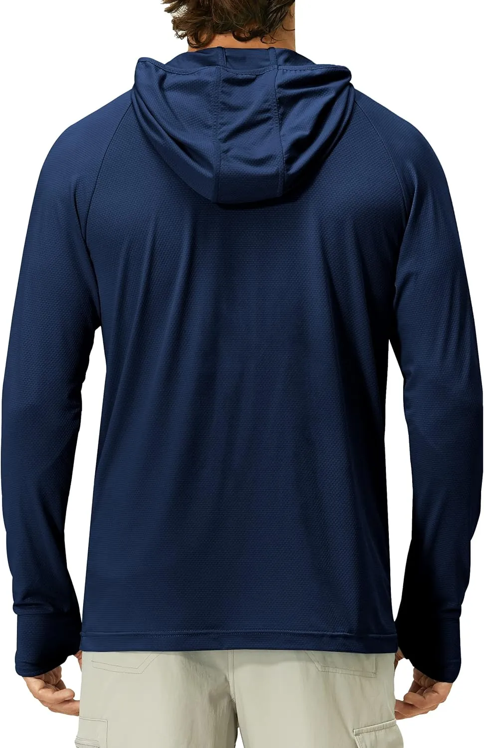 Mens UPF 50  Long Sleeve Sun Protection Hoodie Swim Shirts Rash Guard for Men UV Protection Fishing Clothing SPF Shirts
