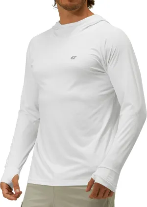 Mens UPF 50  Long Sleeve Sun Protection Hoodie Swim Shirts Rash Guard for Men UV Protection Fishing Clothing SPF Shirts