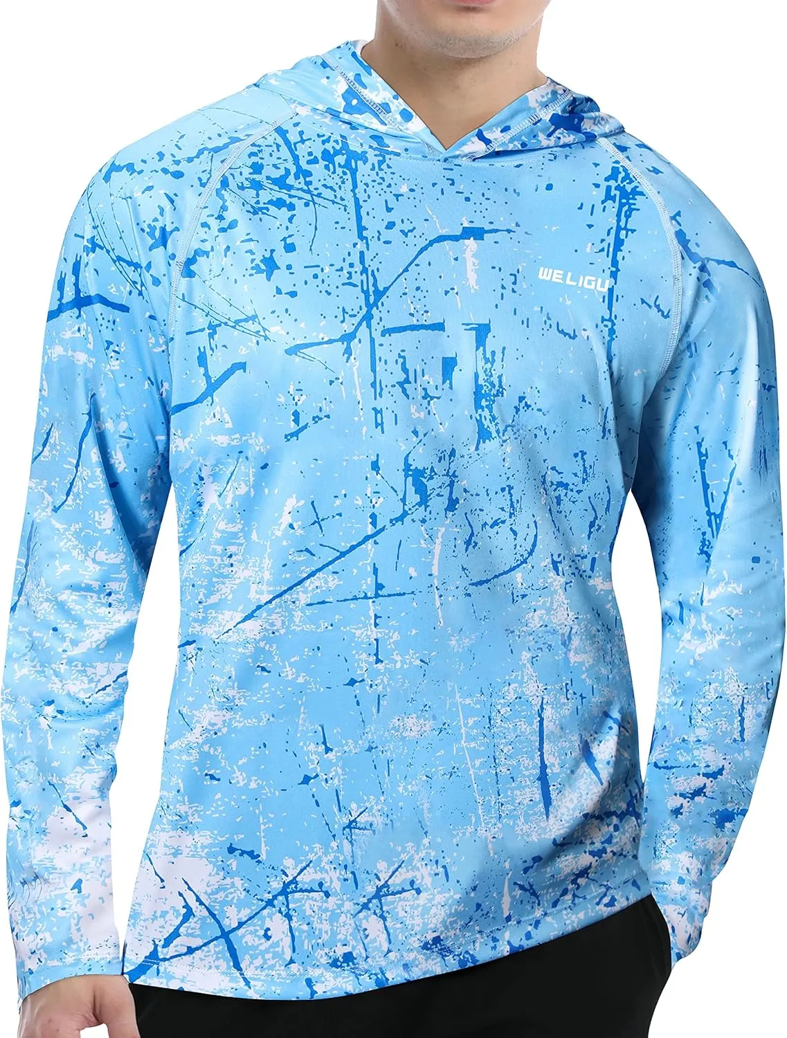 Men's UPF 50  Sun Protection Hoodie Shirt Long Sleeve SPF Fishing Outdoor UV Hiking Lightweight Shirts
