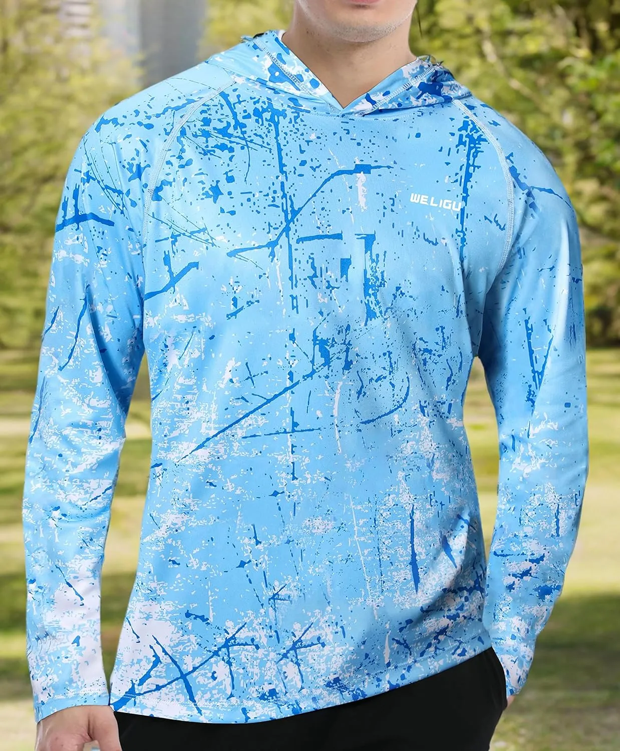 Men's UPF 50  Sun Protection Hoodie Shirt Long Sleeve SPF Fishing Outdoor UV Hiking Lightweight Shirts