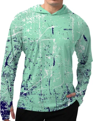 Men's UPF 50  Sun Protection Hoodie Shirt Long Sleeve SPF Fishing Outdoor UV Hiking Lightweight Shirts
