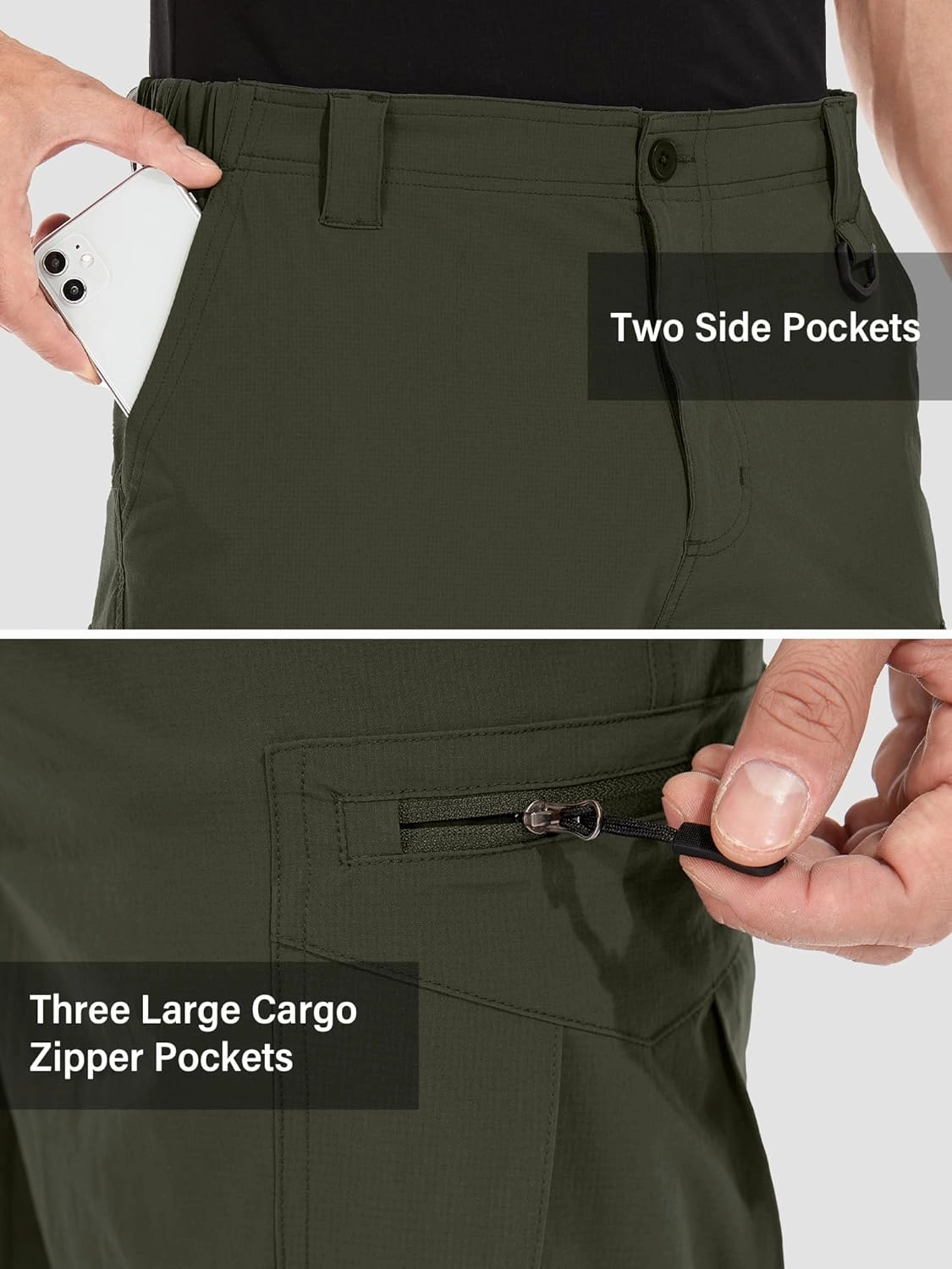 Mens Cargo Shorts, Lightweight Hiking Shorts for Men, Multi-Pocket Quick Dry Fishing ShortsFor Golf,Camping, Travel