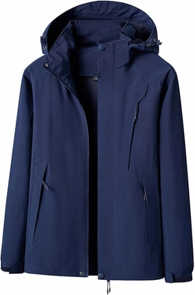 Mens Lightweight Softshell Jacket Hooded Windproof Resistant Rain Jackets Tops Hiking Climbing Windbreaker Golf Coat