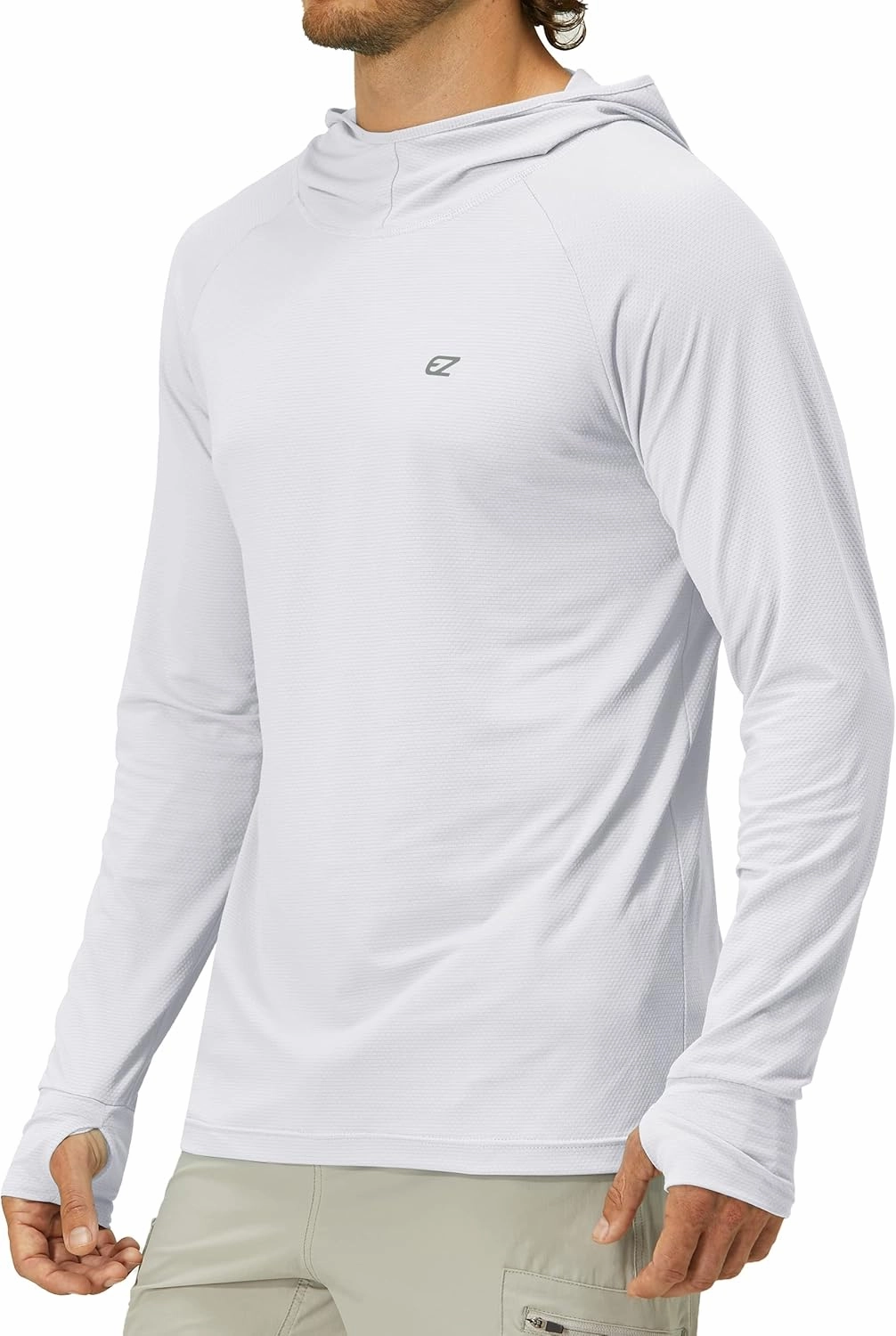 Mens UPF 50  Long Sleeve Sun Protection Hoodie Swim Shirts Rash Guard for Men UV Protection Fishing Clothing SPF Shirts