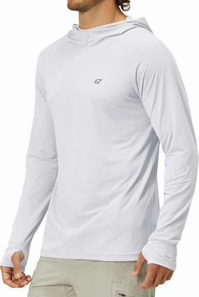 Mens UPF 50  Long Sleeve Sun Protection Hoodie Swim Shirts Rash Guard for Men UV Protection Fishing Clothing SPF Shirts
