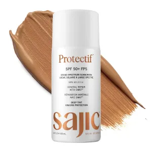 Mineral Sunscreen SPF 50  - 100ml Deep Tint Sunscreen, No White Residue For Skin Types - Protect from Sun damage, Aging - Hydrating, Non-Comedogenic, Cruelty-Free