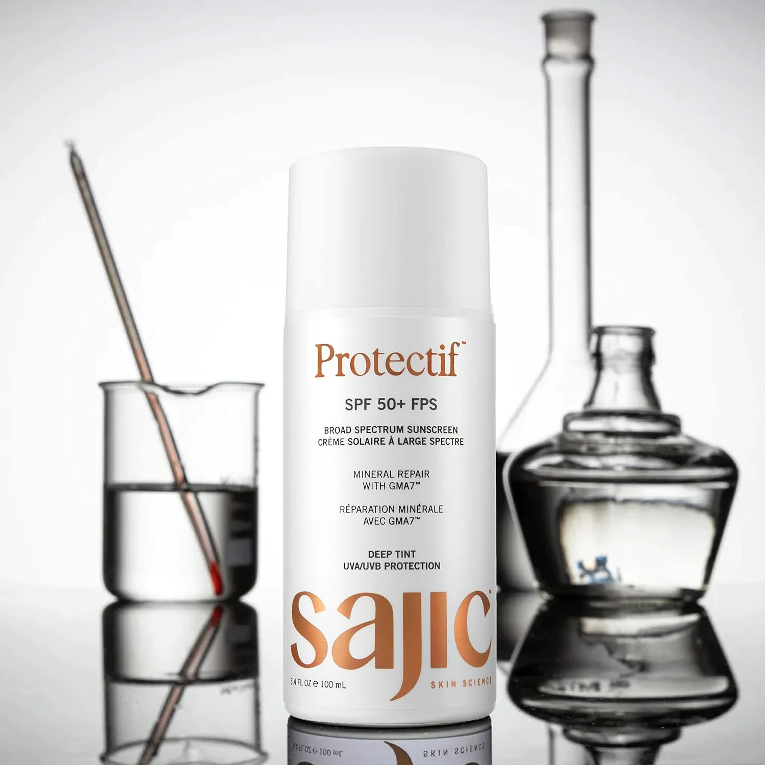 Mineral Sunscreen SPF 50  - 100ml Deep Tint Sunscreen, No White Residue For Skin Types - Protect from Sun damage, Aging - Hydrating, Non-Comedogenic, Cruelty-Free