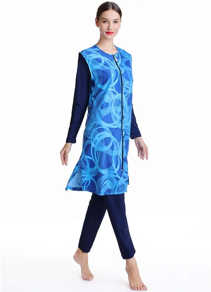 Modest Muslim Swimsuit Full Coverage Print Islamic Hijab