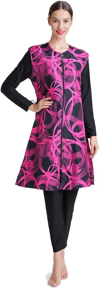 Modest Muslim Swimsuit Full Coverage Print Islamic Hijab