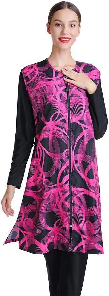 Modest Muslim Swimsuit Full Coverage Print Islamic Hijab