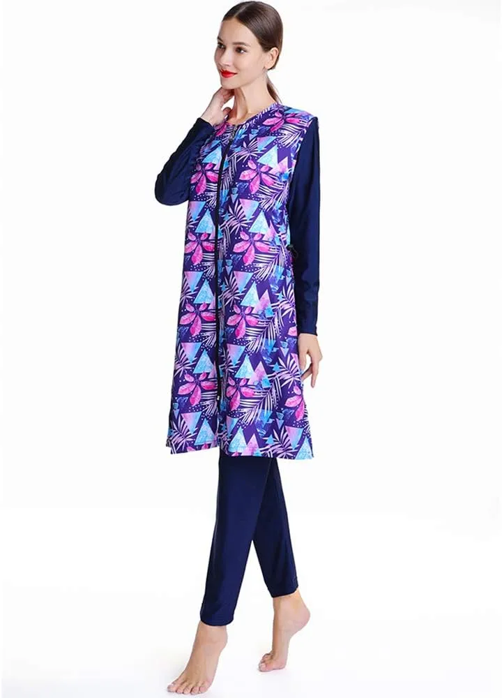Modest Muslim Swimsuit Full Coverage Print Islamic Hijab