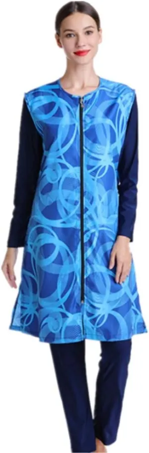 Modest Muslim Swimsuit Full Coverage Print Islamic Hijab