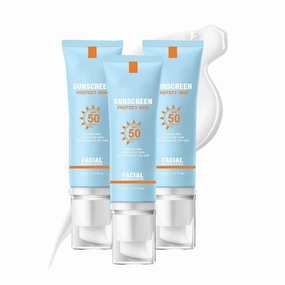 Moisturizing Daily Sun Cream, SPF 50 PA   , Hydrating & Nourishing Sunblock, No White Cast, Mild Sunscreen for All Skin Types, Korean Skin Care (3pc)