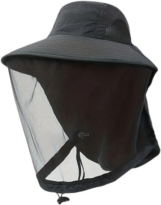 Mosquito Net Hat Sun Protection Fishing Hat with Mesh for Outdoor Hiking Gardening Men Women Breathable Bug Shield