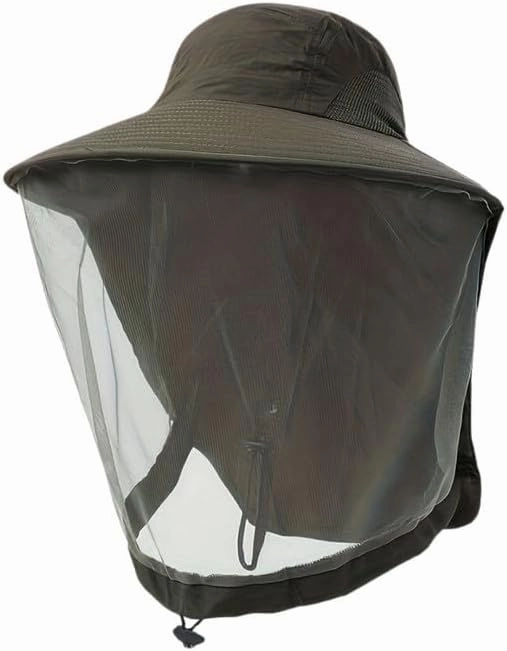 Mosquito Net Hat Sun Protection Fishing Hat with Mesh for Outdoor Hiking Gardening Men Women Breathable Bug Shield