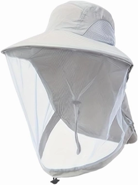 Mosquito Net Hat Sun Protection Fishing Hat with Mesh for Outdoor Hiking Gardening Men Women Breathable Bug Shield