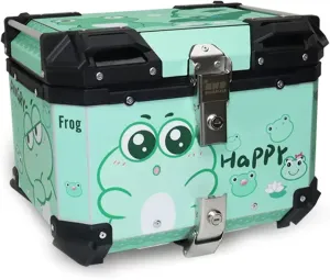 Motorcycle Top Case Tail Box Bag Waterproof Dustproof Aluminum Trunk with Anti-Theft Lock System Easy Installation Bracket Travel Luggage