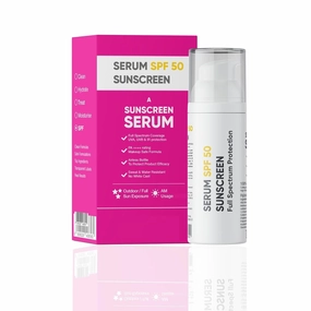 MU Sunscreen Serum SPF 50 PA     | Broad Spectrum UVA, UVB & IR Protection | No White Cast | Ultra-Lightweight | Skin Safe | Dewy Finish | Non-Greasy, Quick Absorbing | For Women & Men | 30ml