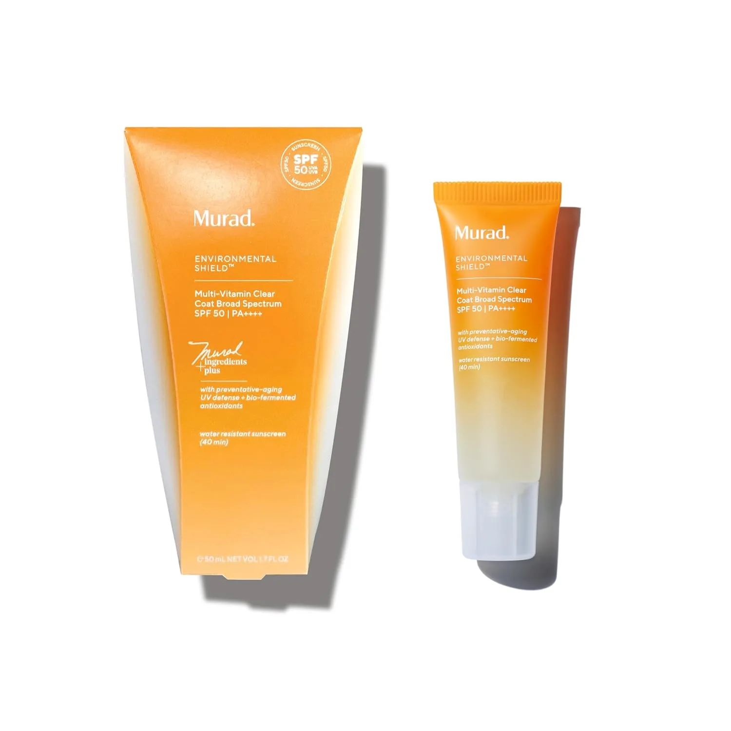 Murad Multi-Vitamin Clear Coat Sunscreen SPF 50 - Antioxidant-Rich Broad-Spectrum SPF with Vitamins C-F, Bio-Fermented Clary Sage & Chia Seed, Clear and Non-Comedogenic, For All Skin Types - 1.7 Fl Oz