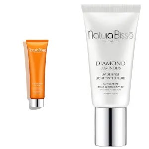 Natura Bissé C C Vitamin Scrub & Diamond Luminous Tinted SPF 40 Sunscreen Bundle, Exfoliating Scrub & Sun Protection for Bright, Radiant Skin, 3.5 oz/1 oz