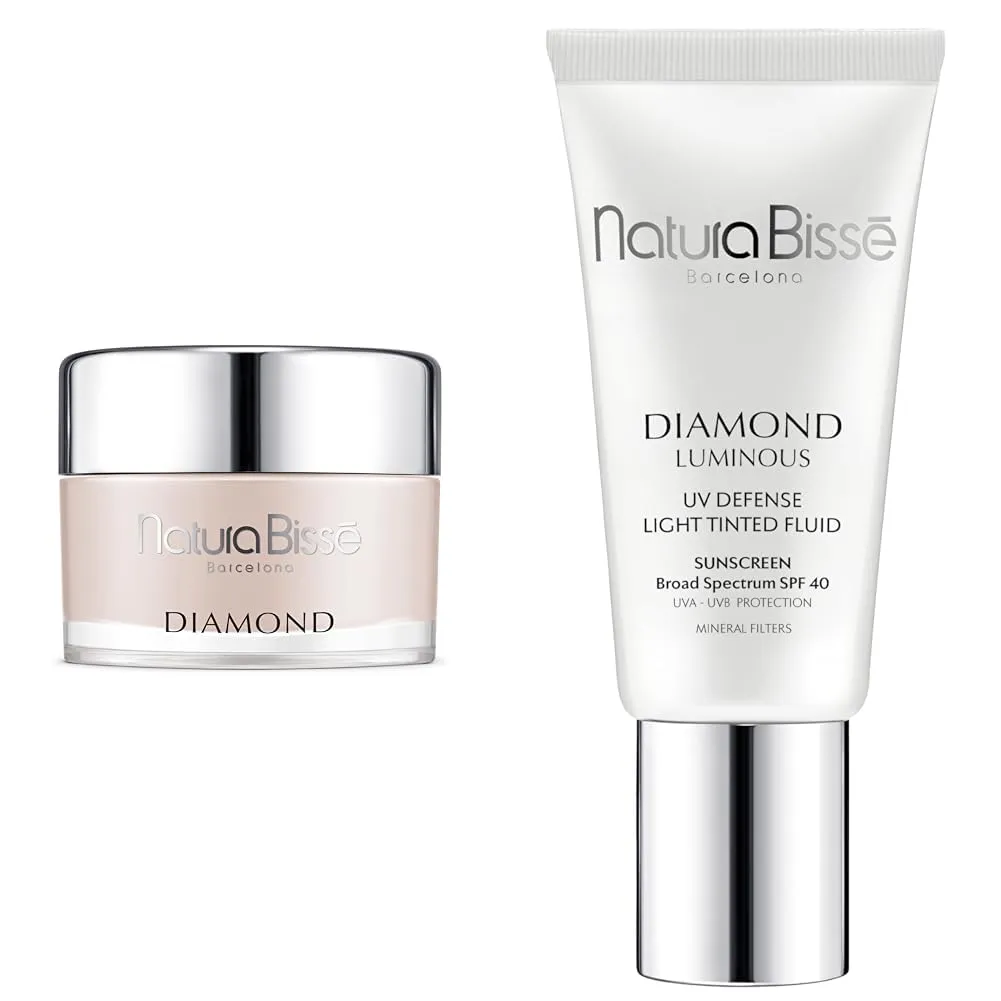 Natura Bissé Diamond Body Cream & Diamond Luminous Tinted SPF 40 Sunscreen Bundle, Luxurious Hydration & Protection for Radiant, Rejuvenated Skin, 1 oz/1 oz