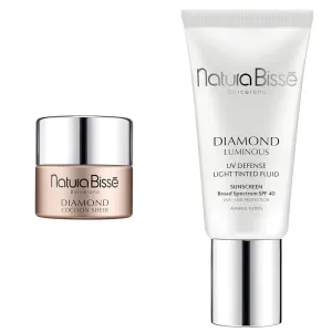 Natura Bissé Diamond Cocoon Sheer Cream 0.5 oz & Diamond Luminous Tinted SPF 40 Sunscreen Bundle, Protective Hydration & Sun Protection for Radiant, Rejuvenated Skin, 0.5 oz/1 oz